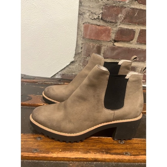 Womens Caslon Joshua Chelsea Leather Boots ,Water Resistant 7.5 Tan Gray - Picture 4 of 7